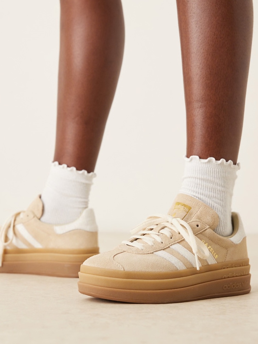 adidas Originals Gazelle Bold sneakers in beige, size 5